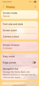 Display settings